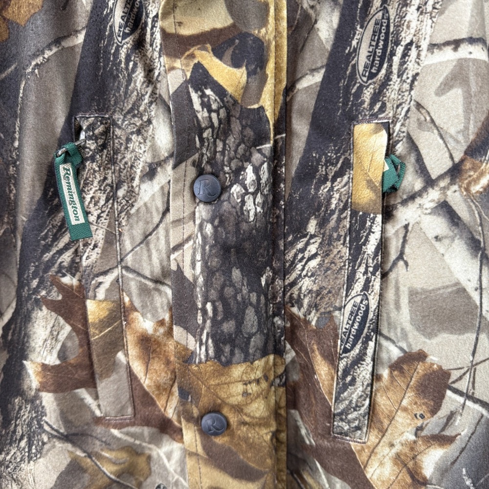 Vintage Remington Realtree Hardwoods Hunting Camo Zip Jacket Mens M 50 in Chest - Picture 4 of 16